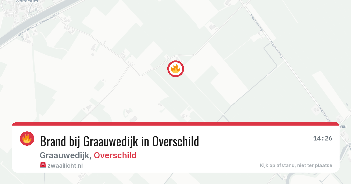 Brand bij Graauwedijk in Overschild — 9 mei 2026