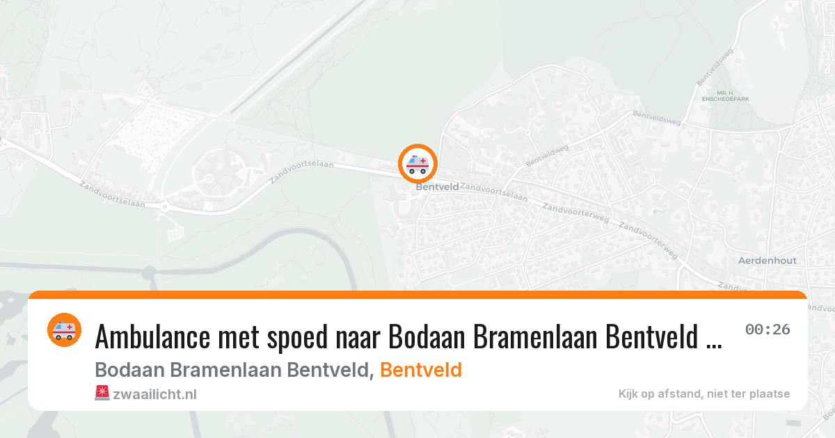 Ambulance met spoed naar Bodaan Bramenlaan Bentveld in Bentveld — 15 mrt 2026