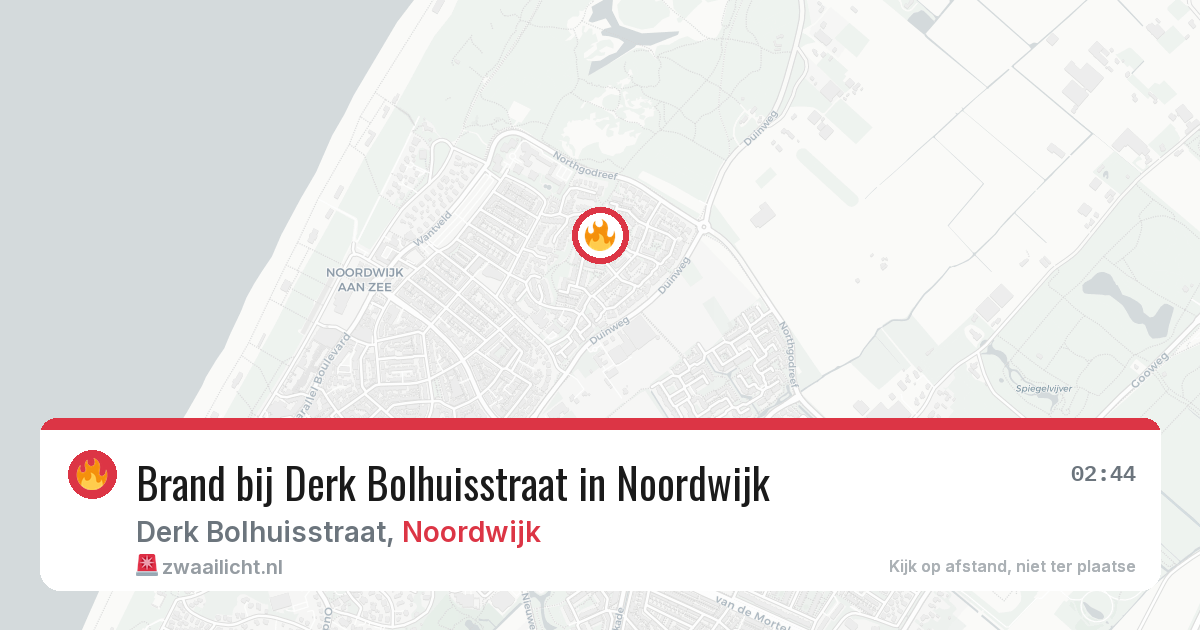 Brand bij Derk Bolhuisstraat in Noordwijk — 4 apr 2026