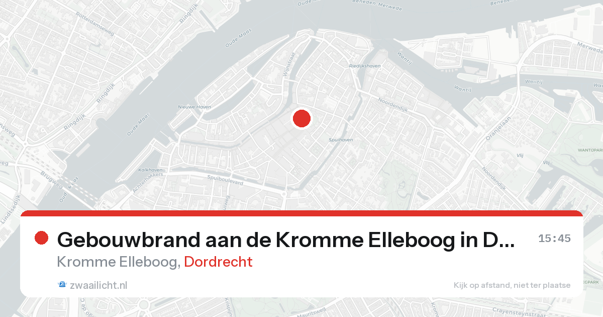 Gebouwbrand aan de Kromme Elleboog in Dordrecht — 25 aug 2026