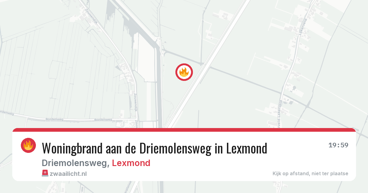 Woningbrand aan de Driemolensweg in Lexmond — 26 jun 2026