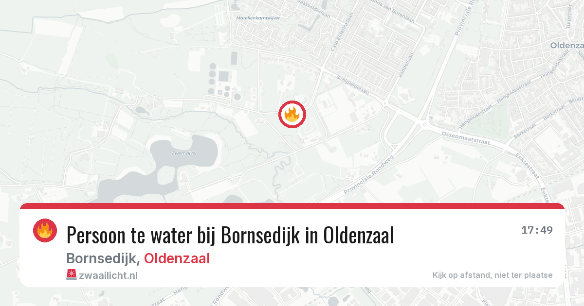 Persoon te water bij Bornsedijk in Oldenzaal — 24 mei 2026