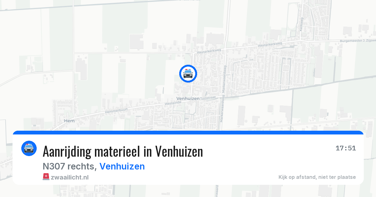 Aanrijding materieel in Venhuizen — 15 jun 2026