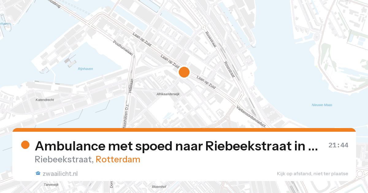 Ambulance met spoed naar Riebeekstraat in Rotterdam — 26 aug 2026