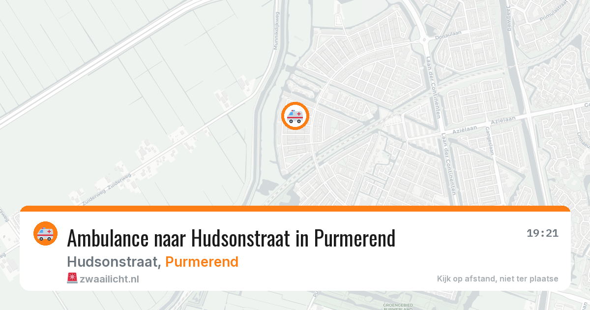 Ambulance naar Hudsonstraat in Purmerend — 22 mei 2026