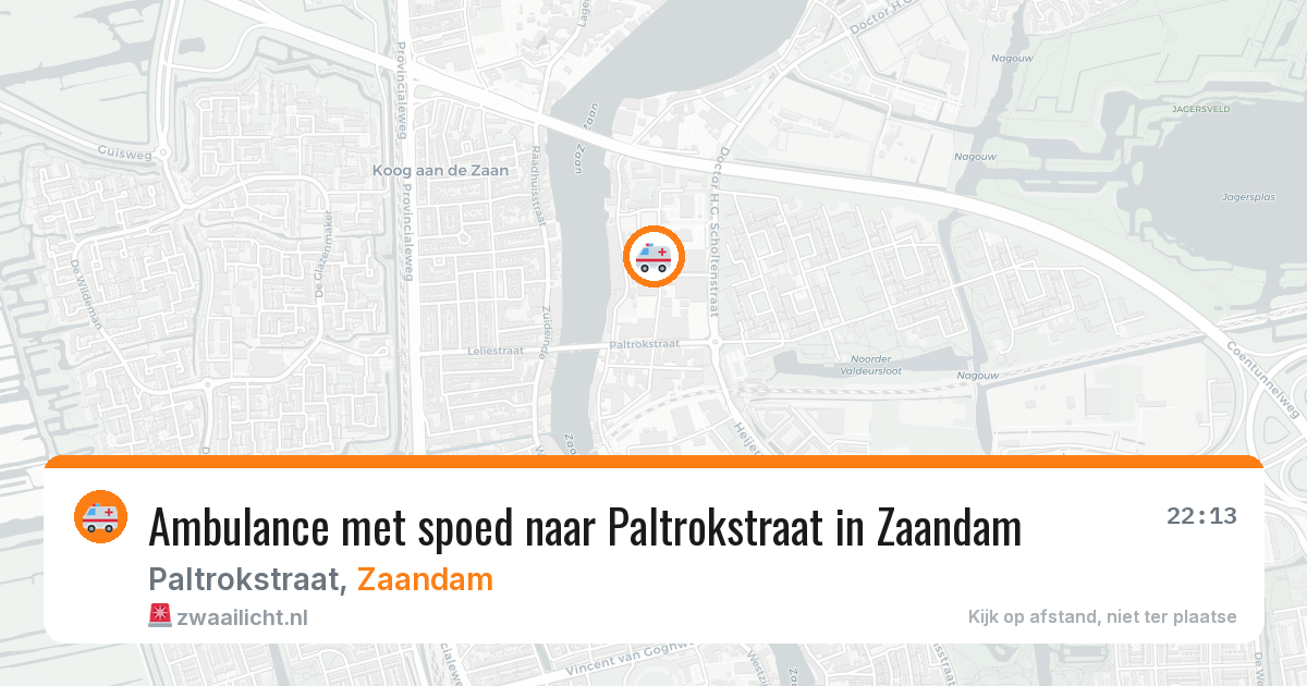 Ambulance met spoed naar Paltrokstraat in Zaandam — 16 mei 2026