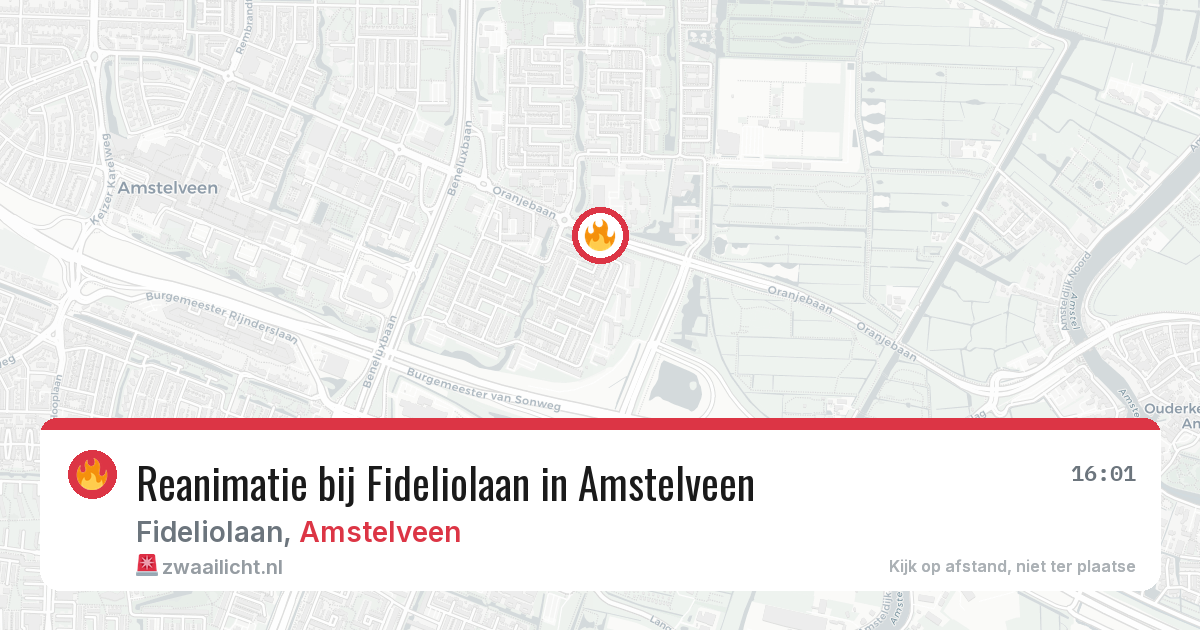 Reanimatie bij Fideliolaan in Amstelveen — 6 aug 2026