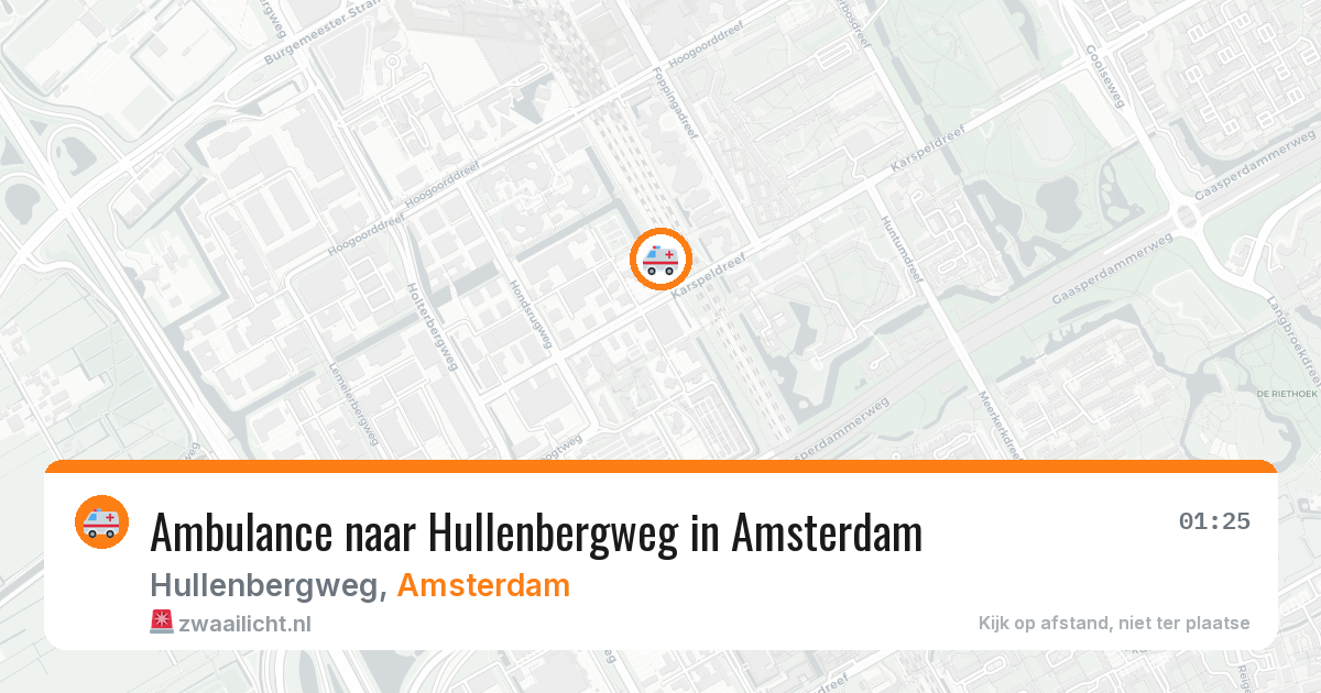 Ambulance naar Hullenbergweg in Amsterdam — 13 aug 2026