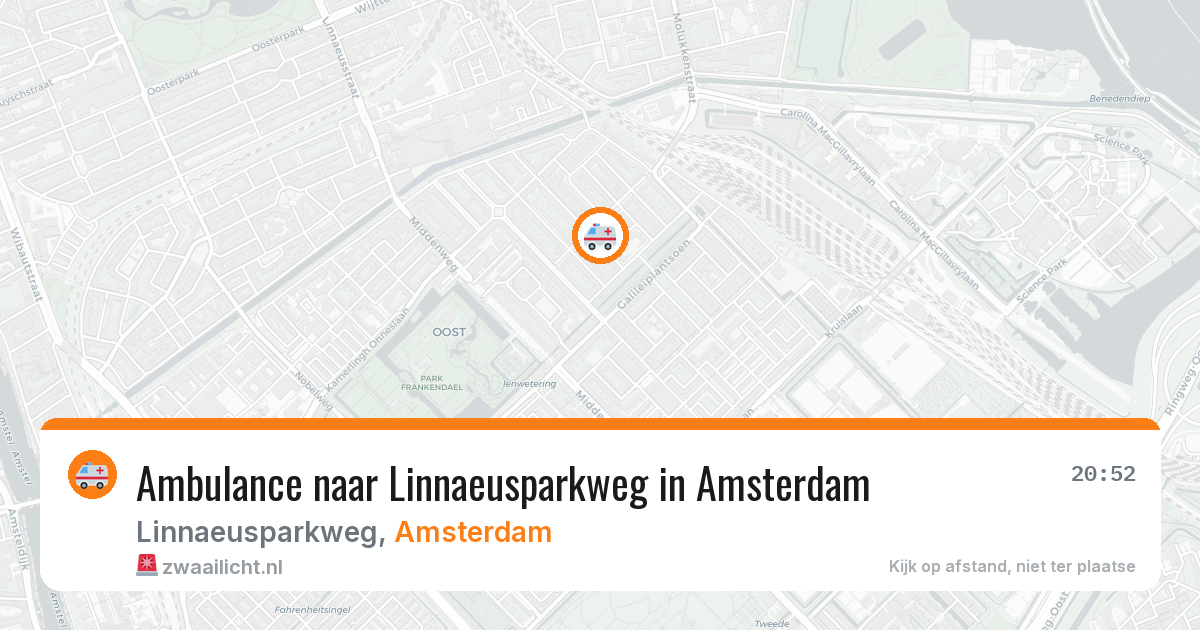 Ambulance naar Linnaeusparkweg in Amsterdam — 4 mei 2026
