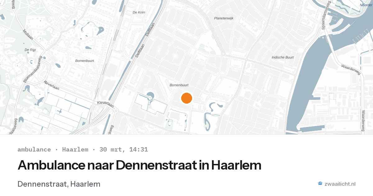 Ambulance naar Dennenstraat in Haarlem — 30 mrt 2026