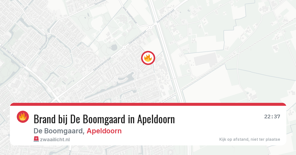 Brand bij De Boomgaard in Apeldoorn — 21 jun 2026