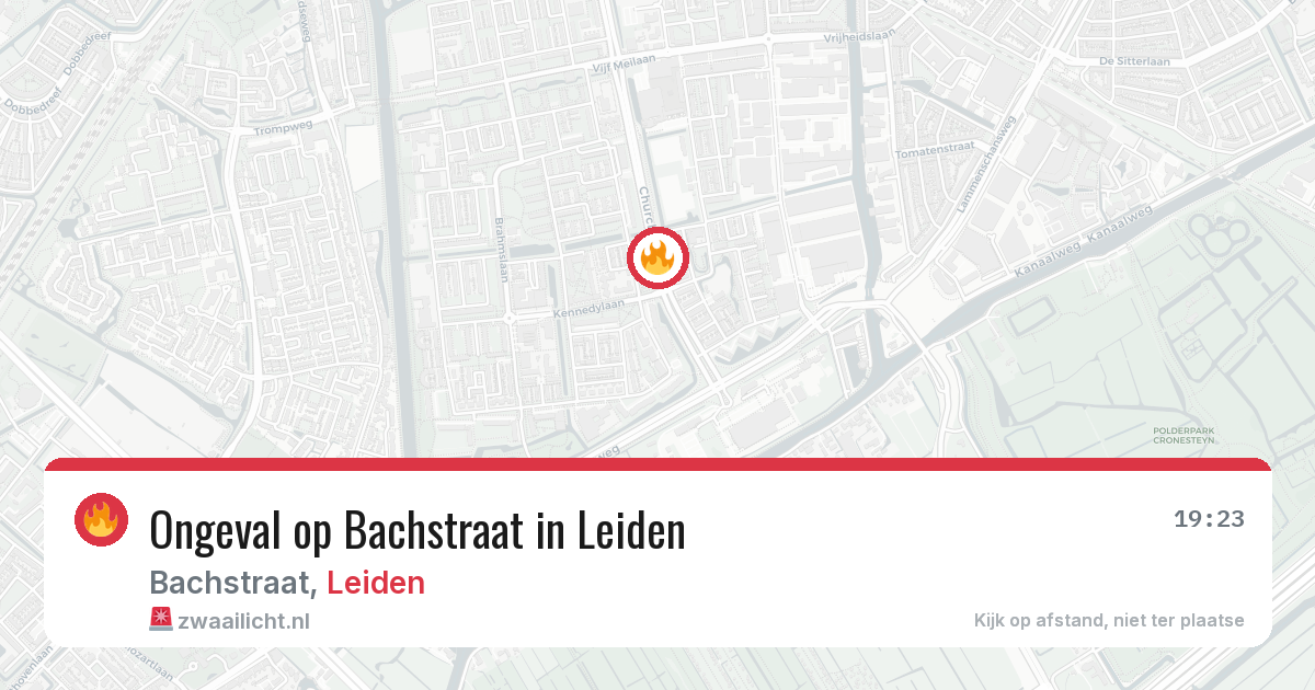 Ongeval op Bachstraat in Leiden — 28 jun 2026