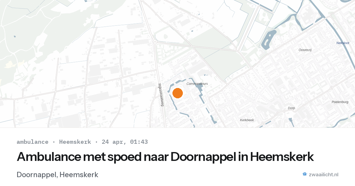 Ambulance met spoed naar Doornappel in Heemskerk — 23 apr 2026