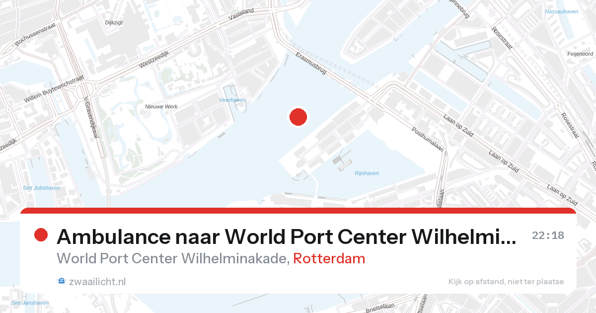 Ambulance naar World Port Center Wilhelminakade in Rotterdam — 31 jan 2026