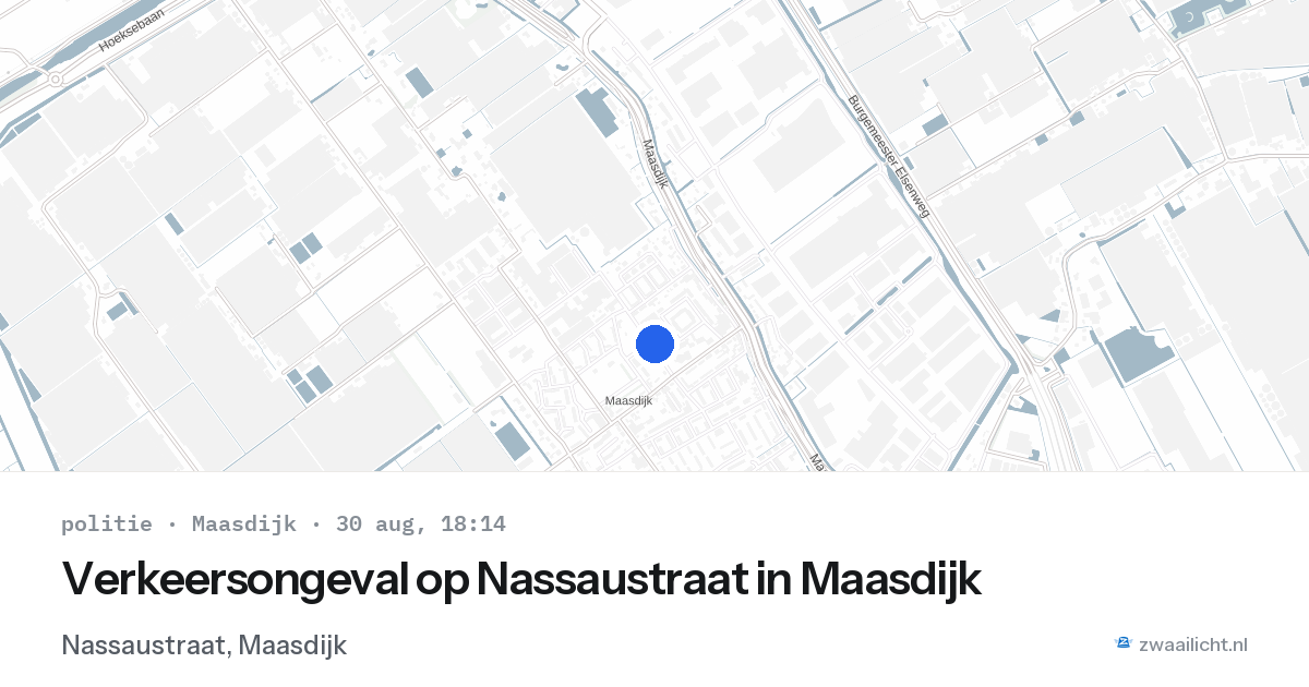 Verkeersongeval op Nassaustraat in Maasdijk — 30 aug 2026