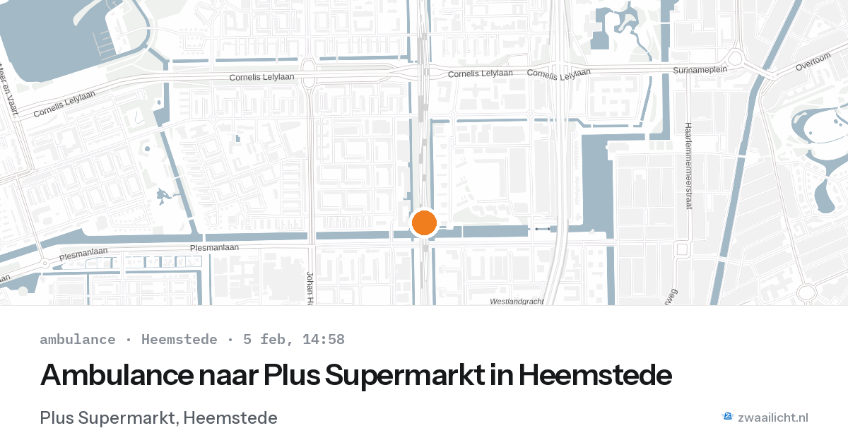 Ambulance naar Plus Supermarkt in Heemstede — 5 feb 2026