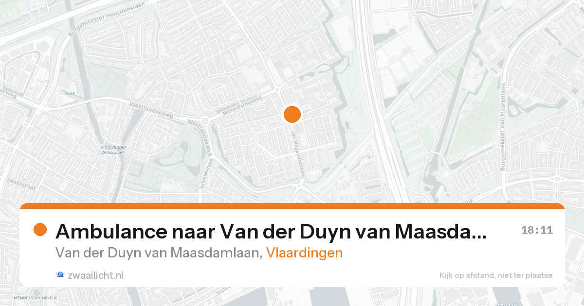 Ambulance naar Van der Duyn van Maasdamlaan in Vlaardingen — 21 aug 2026
