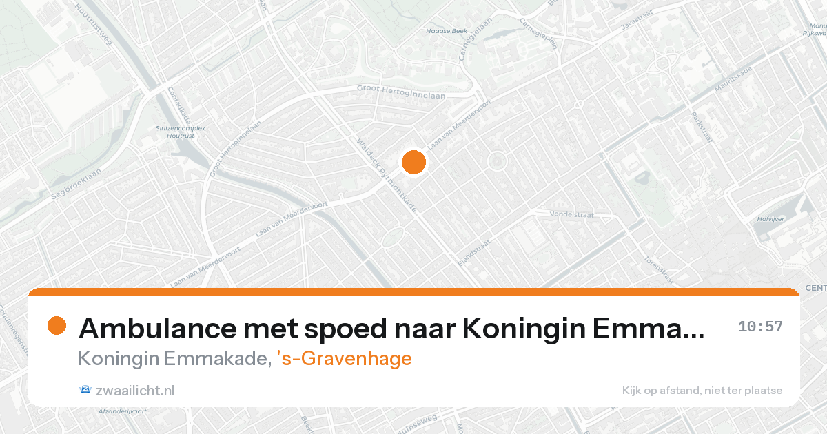 Ambulance met spoed naar Koningin Emmakade in 's-Gravenhage — 21 aug 2026
