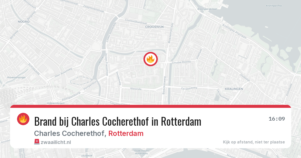 Brand bij Charles Cocherethof in Rotterdam — 23 mei 2026