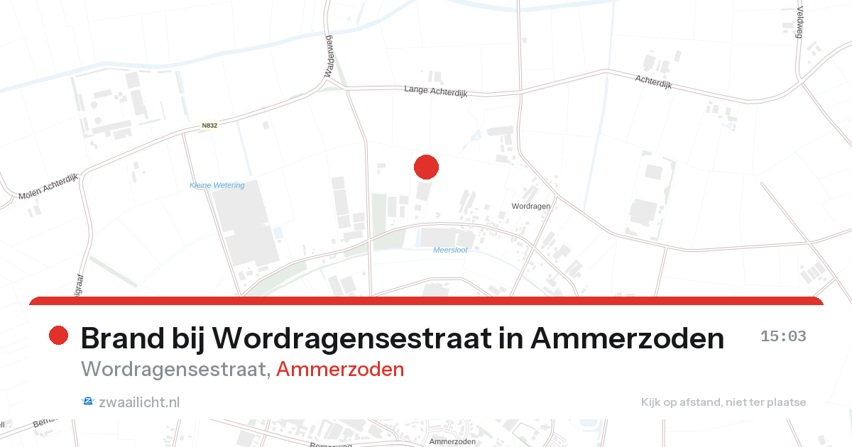 Brand bij Wordragensestraat in Ammerzoden — 28 aug 2026