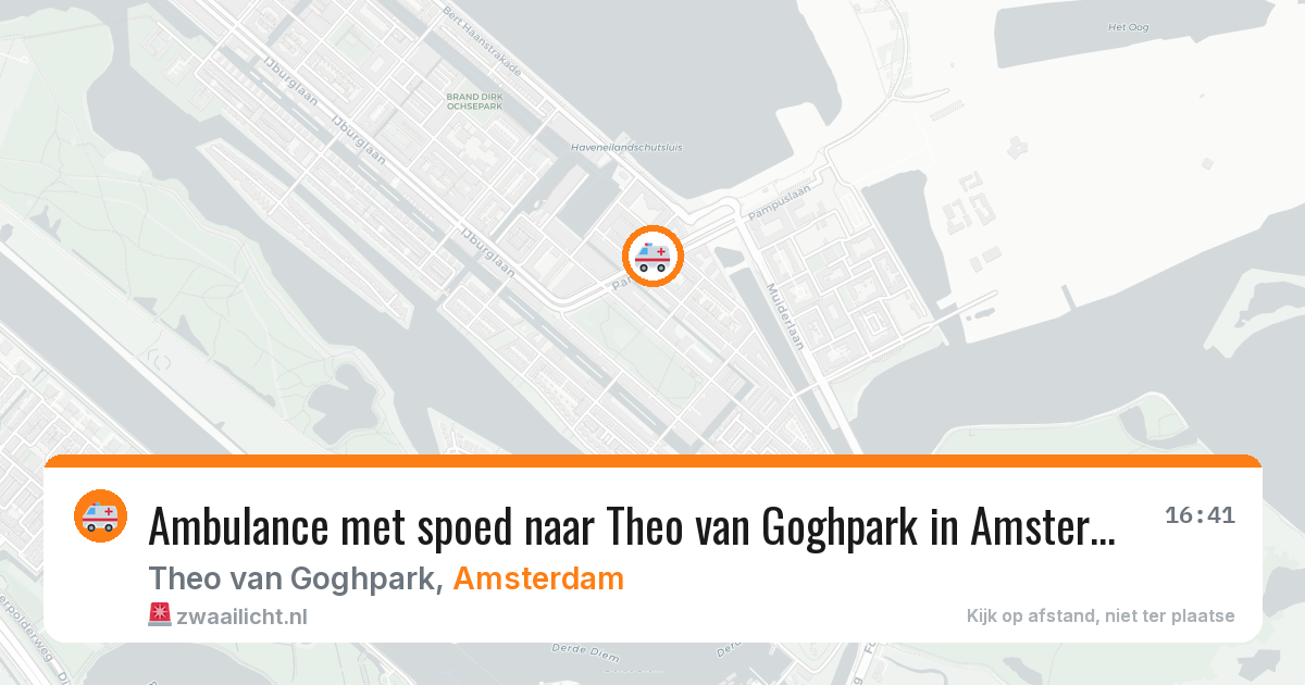 Ambulance met spoed naar Theo van Goghpark in Amsterdam — 10 aug 2026