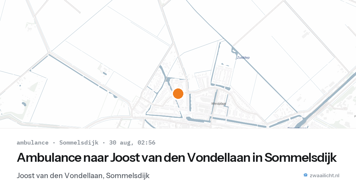 Ambulance naar Joost van den Vondellaan in Sommelsdijk — 30 aug 2026