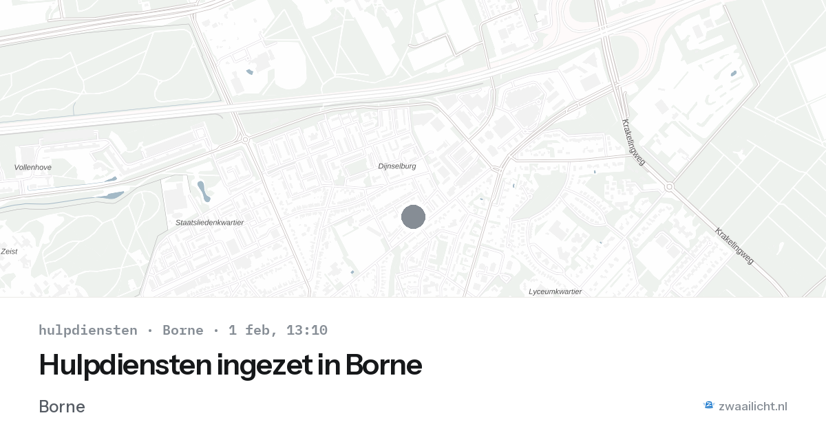 Hulpdiensten ingezet in Borne — 1 feb 2026 | 🚨 Zwaailicht.nl