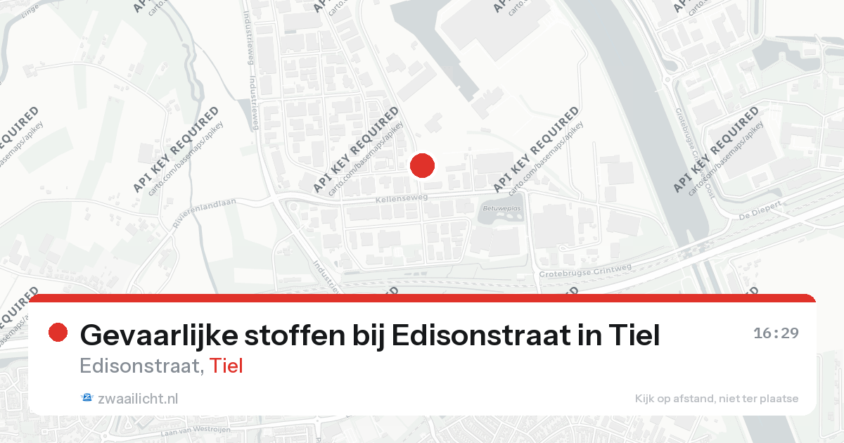 Gevaarlijke stoffen bij Edisonstraat in Tiel — 26 aug 2026