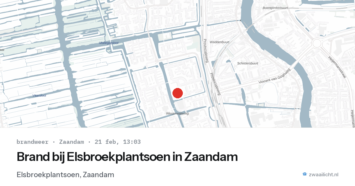 Brand bij Elsbroekplantsoen in Zaandam — 21 feb 2026