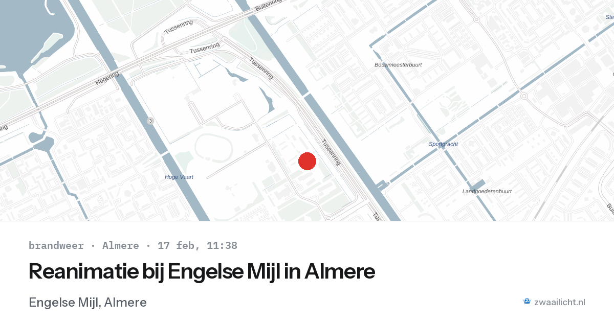 Reanimatie bij Engelse Mijl in Almere — 17 feb 2026