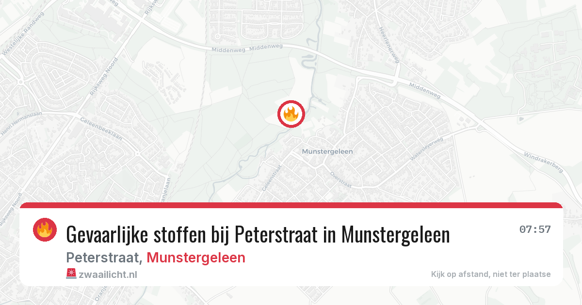 Gevaarlijke stoffen bij Peterstraat in Munstergeleen — 27 mrt 2026