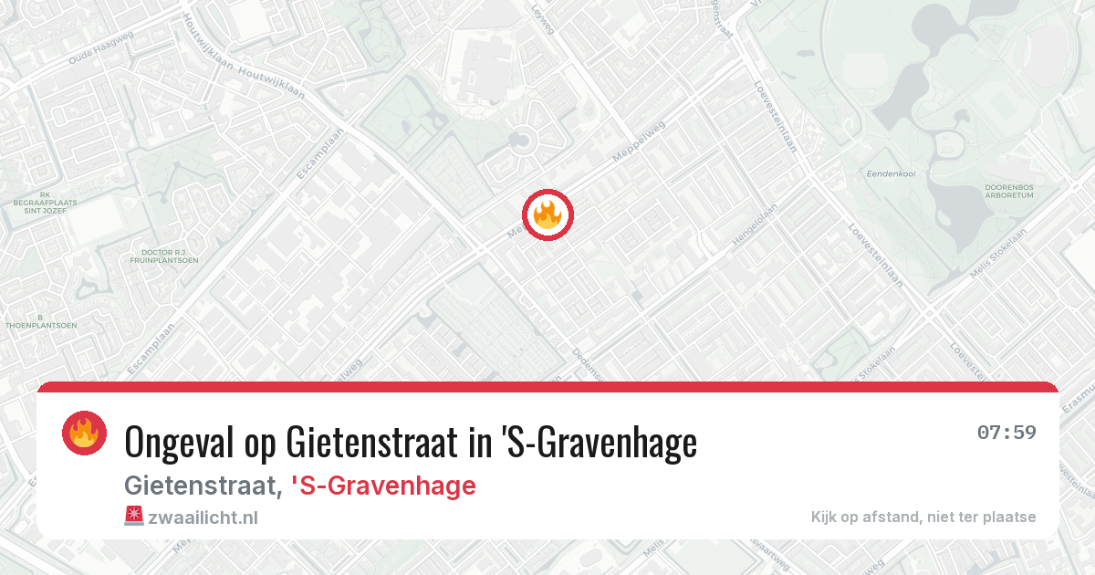 Ongeval op Gietenstraat in 'S-Gravenhage — 28 jul 2026