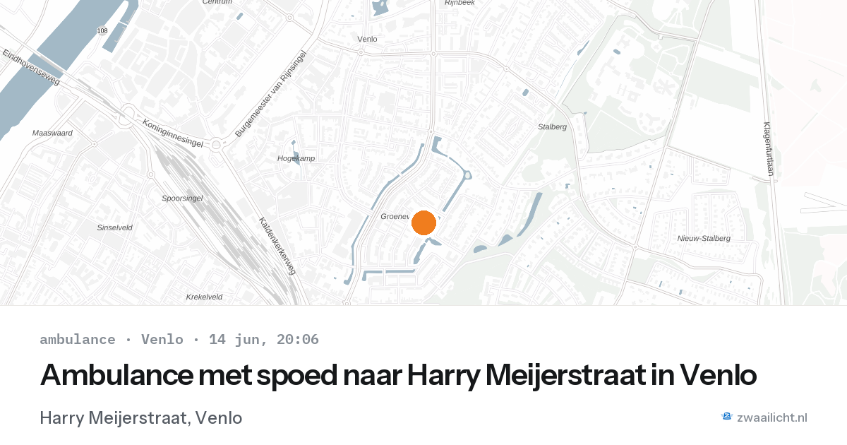Ambulance met spoed naar Harry Meijerstraat in Venlo — 14 jun 2026