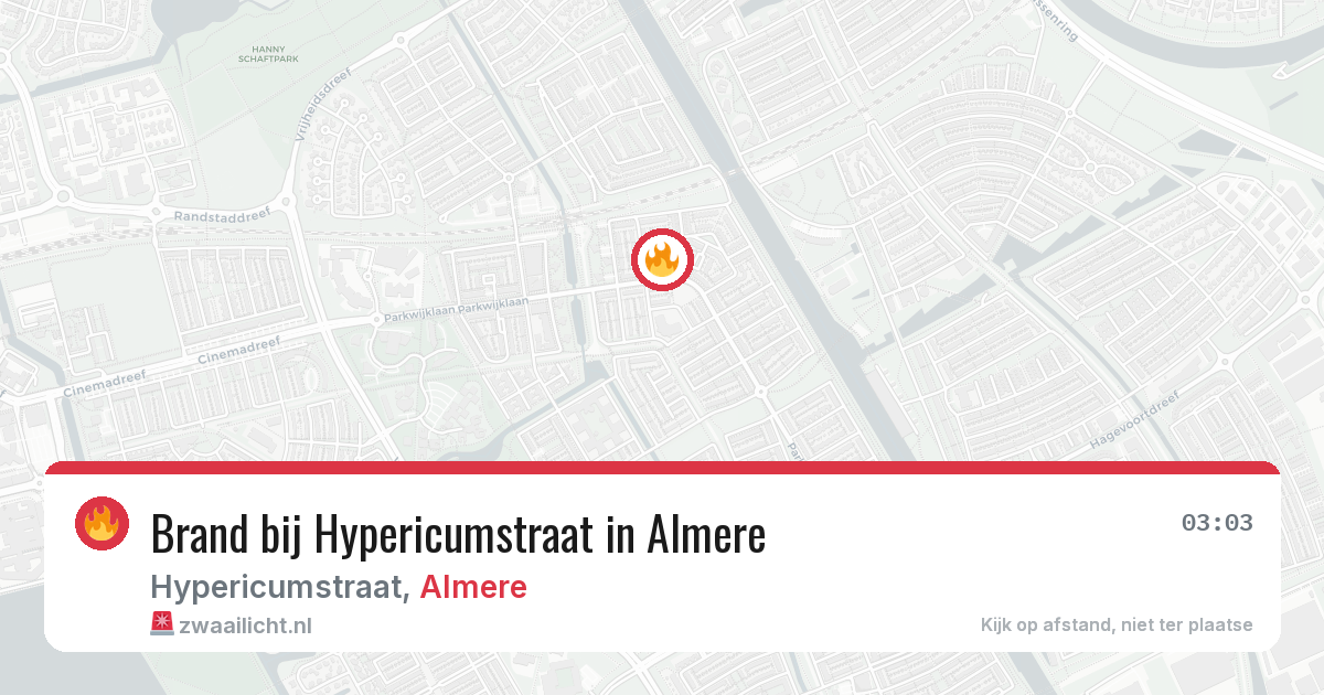 Brand bij Hypericumstraat in Almere — 24 mei 2026