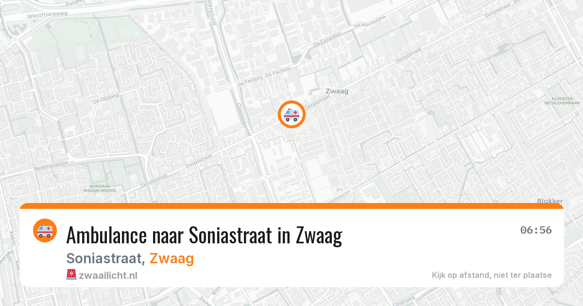 Ambulance naar Soniastraat in Zwaag — 7 aug 2026