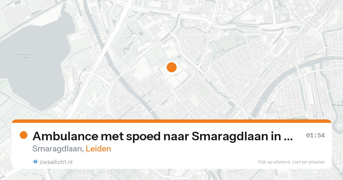 Ambulance met spoed naar Smaragdlaan in Leiden — 17 aug 2026