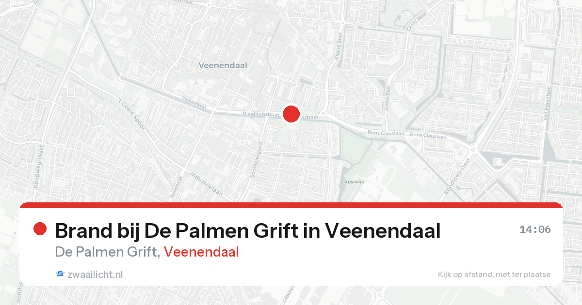 Brand bij De Palmen Grift in Veenendaal — 24 aug 2026