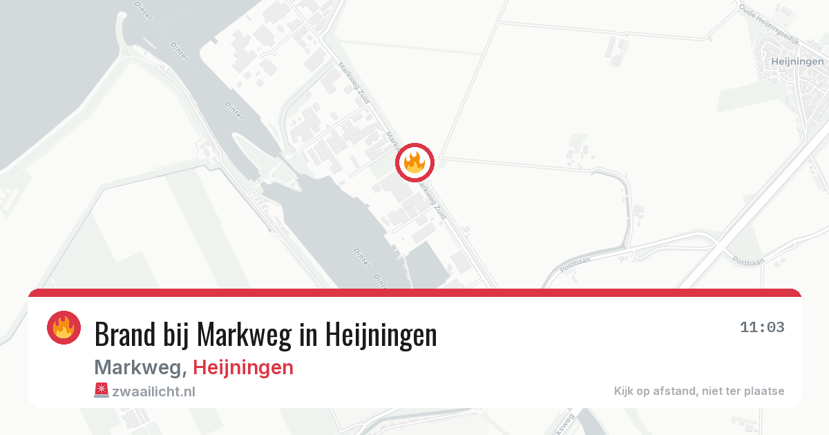 Brand bij Markweg in Heijningen — 11 jun 2026