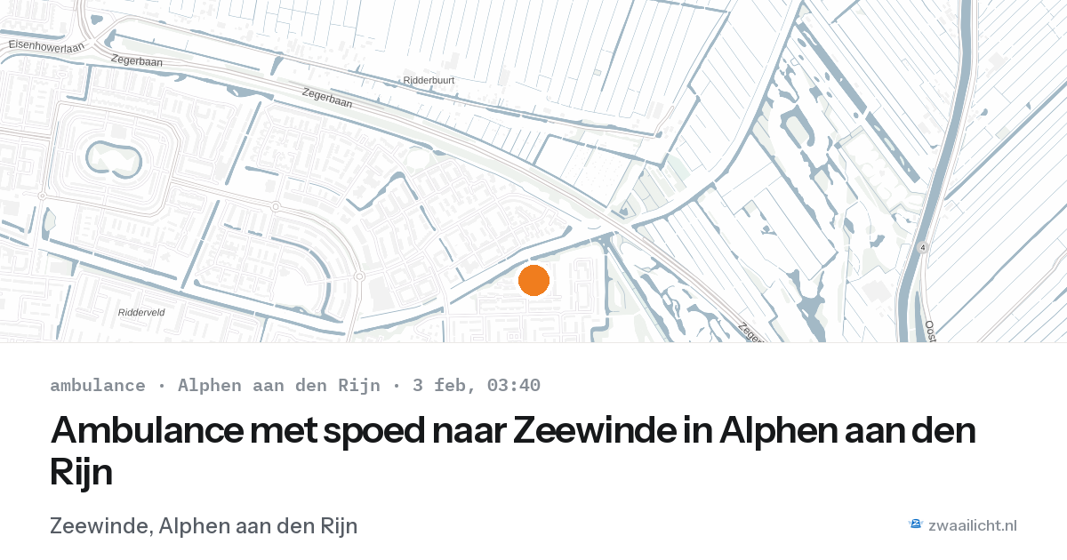Ambulance met spoed naar Zeewinde in Alphen aan den Rijn — 3 feb 2026