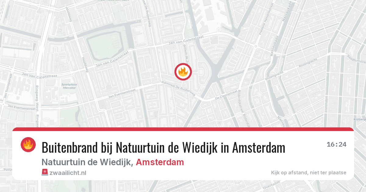 Buitenbrand bij Natuurtuin de Wiedijk in Amsterdam — 26 mei 2026