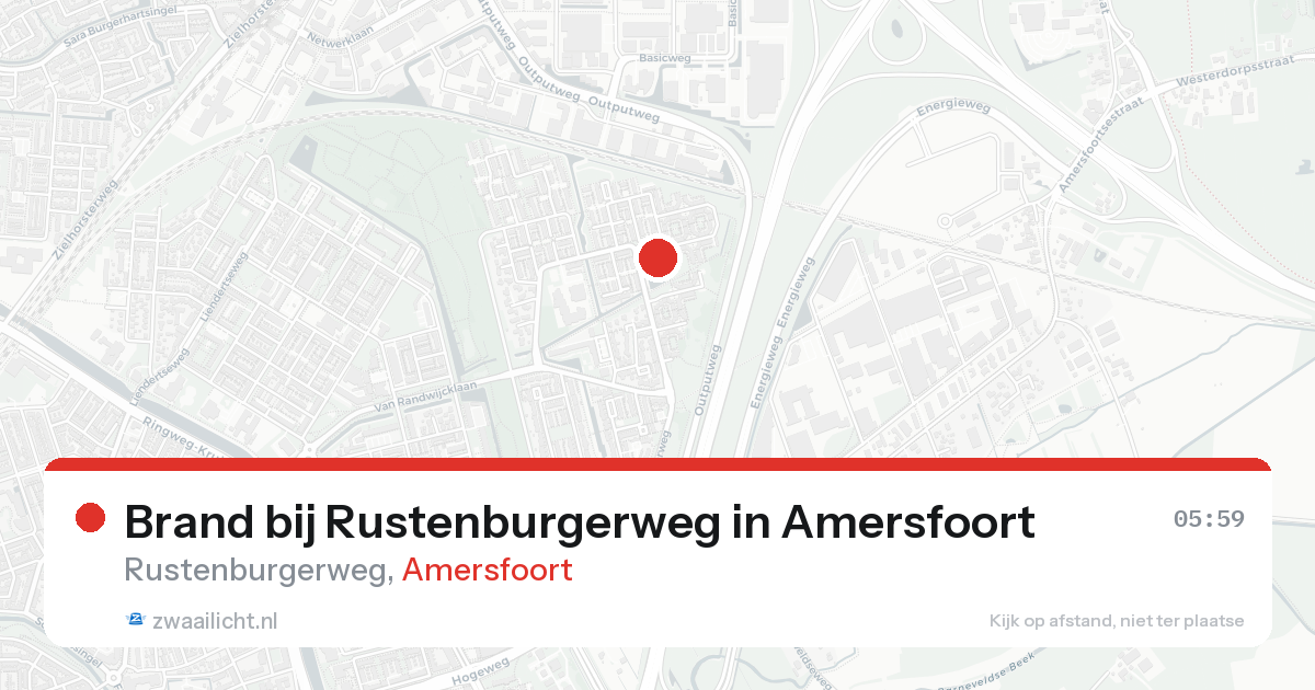 Brand bij Rustenburgerweg in Amersfoort — 21 aug 2026