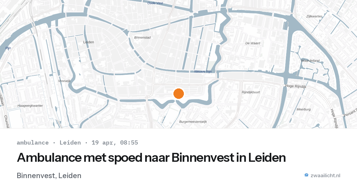 Ambulance met spoed naar Binnenvest in Leiden — 19 apr 2026
