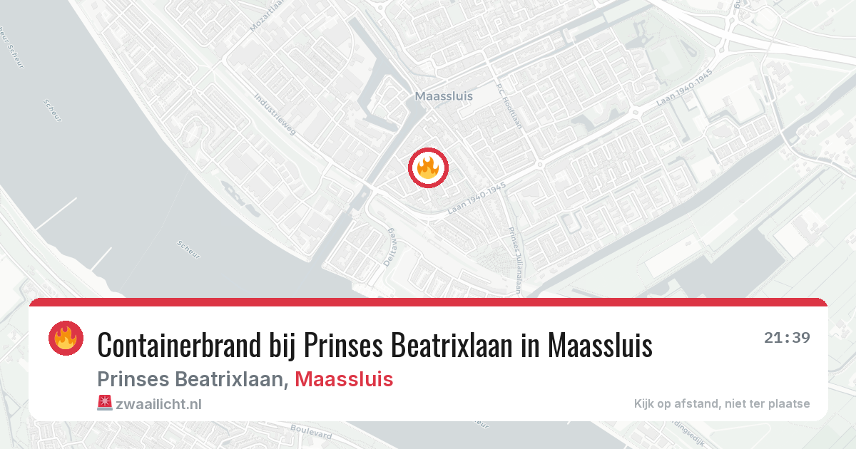 Containerbrand bij Prinses Beatrixlaan in Maassluis — 22 jul 2026