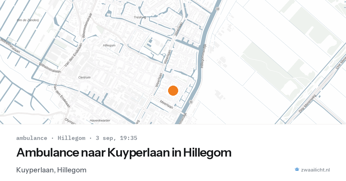 Ambulance naar Kuyperlaan in Hillegom — 3 sep 2026