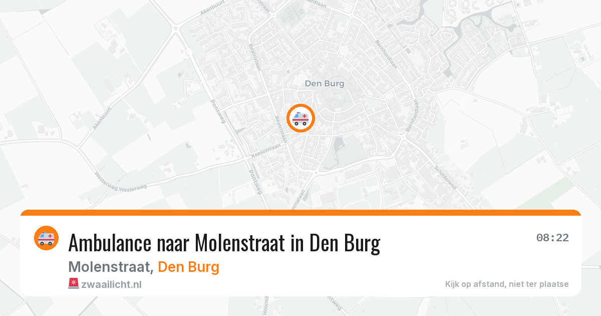 Ambulance naar Molenstraat in Den Burg — 13 aug 2026