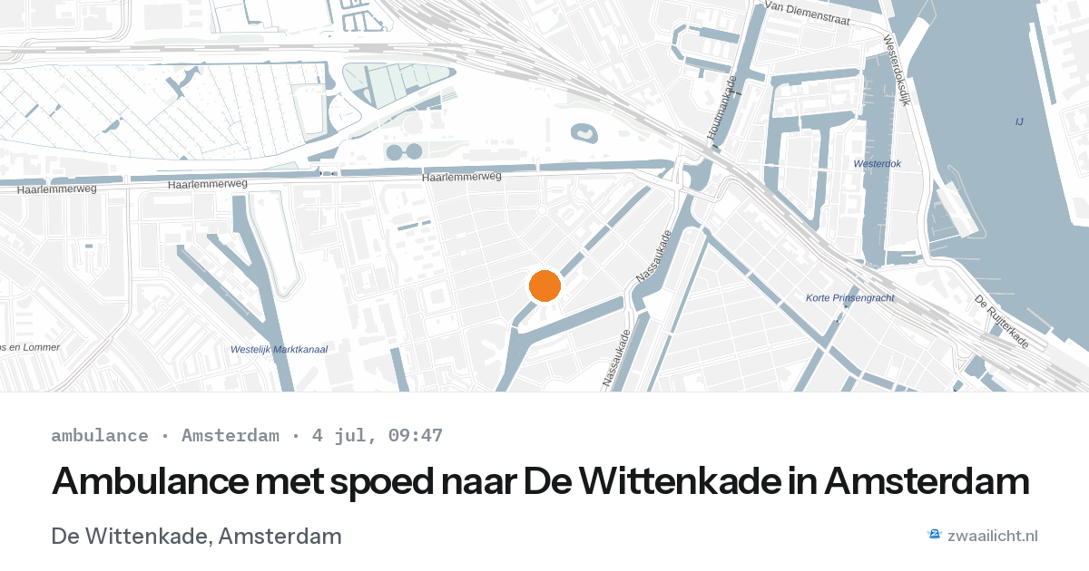 Ambulance met spoed naar De Wittenkade in Amsterdam — 4 jul 2026