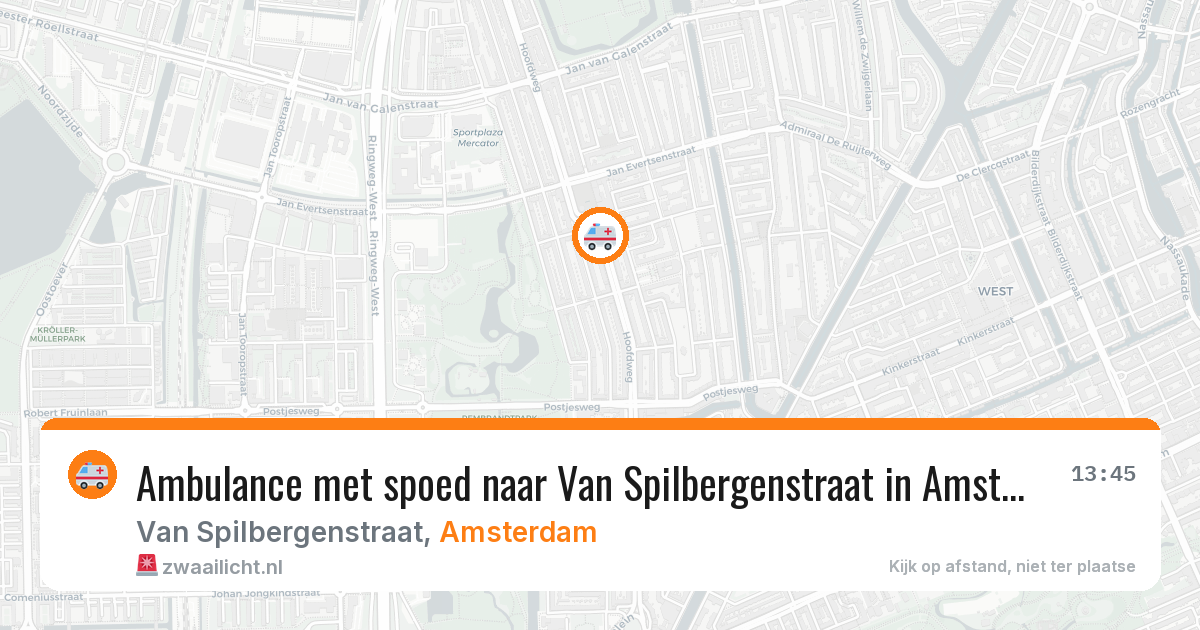 Ambulance met spoed naar Van Spilbergenstraat in Amsterdam — 14 mei 2026