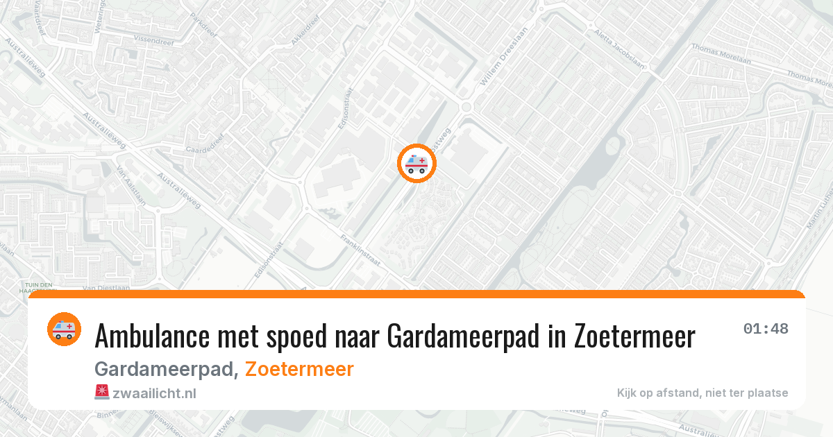 Ambulance met spoed naar Gardameerpad in Zoetermeer — 10 aug 2026