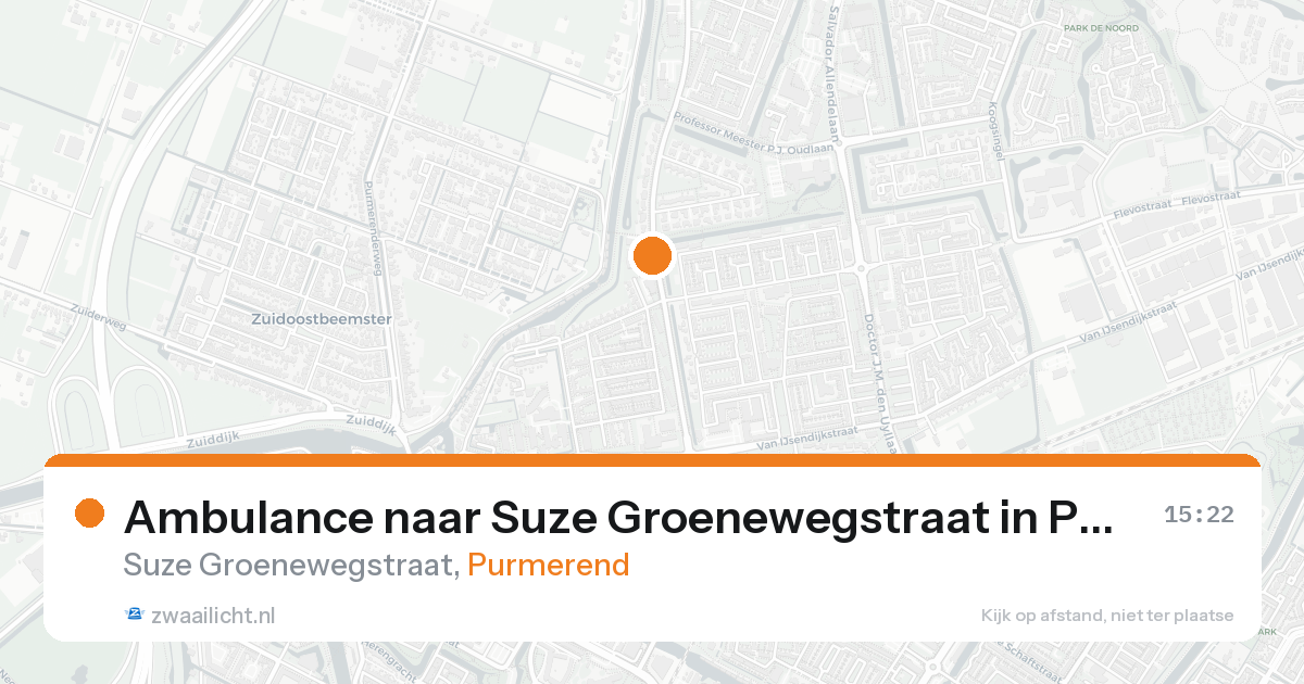 Ambulance naar Suze Groenewegstraat in Purmerend — 29 mei 2026