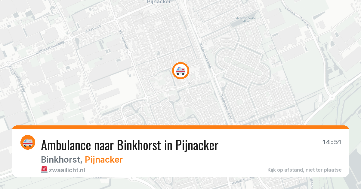 Ambulance naar Binkhorst in Pijnacker — 12 aug 2026